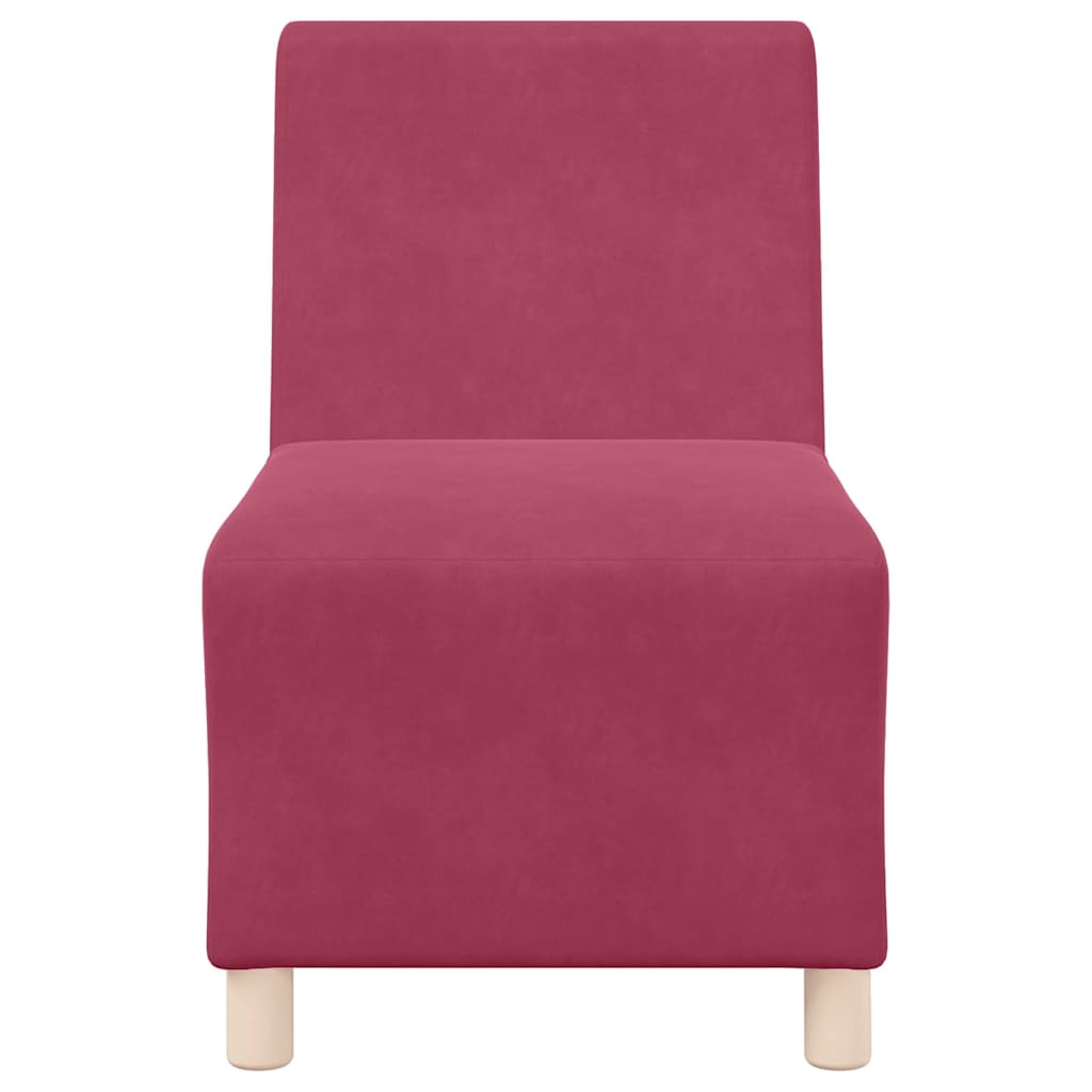 Modular Sofa Unit Armless 3 pcs Wine Red 55 x 74 x 82 cm Velvet